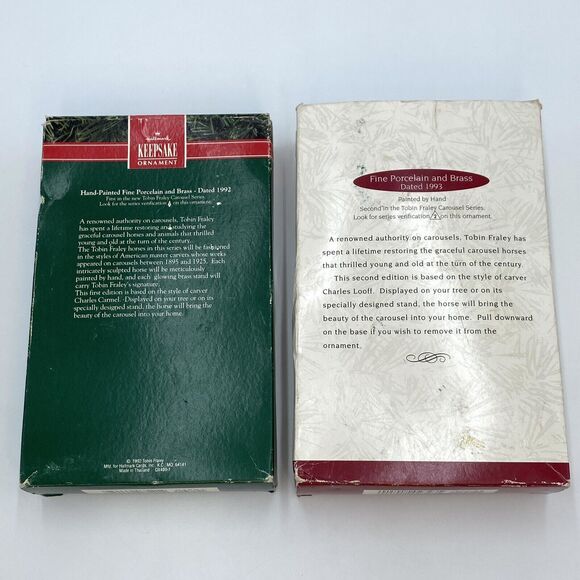 3 Hallmark Keepsake Tobin Fraley Carousel Horse Christmas Ornaments '92 '93 '94 - Picture 10 of 10